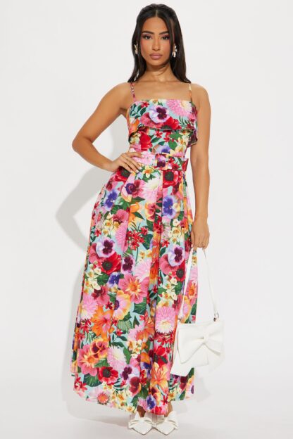 Vestido Largo Coral Mirage Multicolor con Estampado Floral - Image 2
