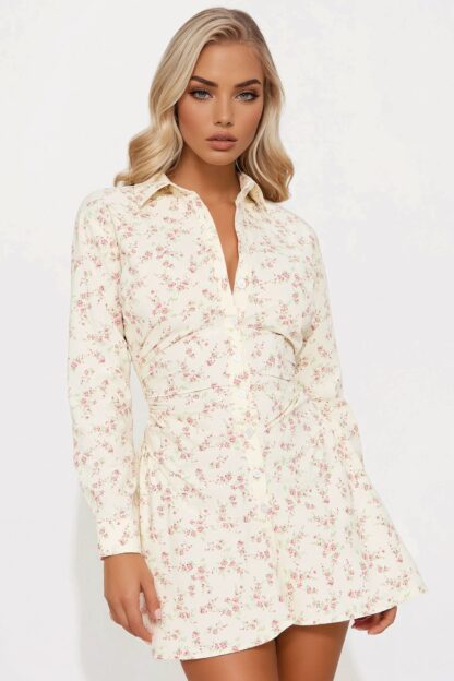 Vestido Camisero con Cintura Fruncida y Botones Frontales - Image 16