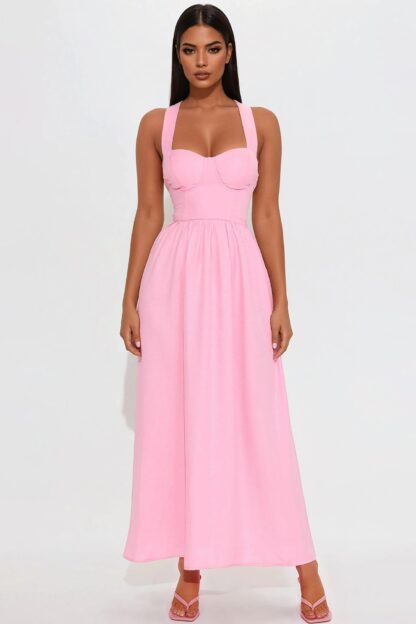 Vestido Largo Estilo Denim con Escote Corazón - Image 7