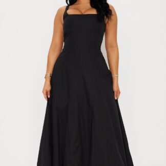Vestido Maxi Burbuja Sin Mangas con Escote Redondo
