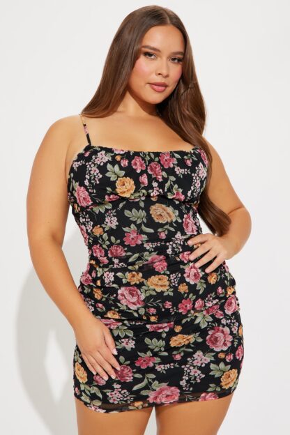Mini Vestido de Malla con Estampado Floral - Image 4