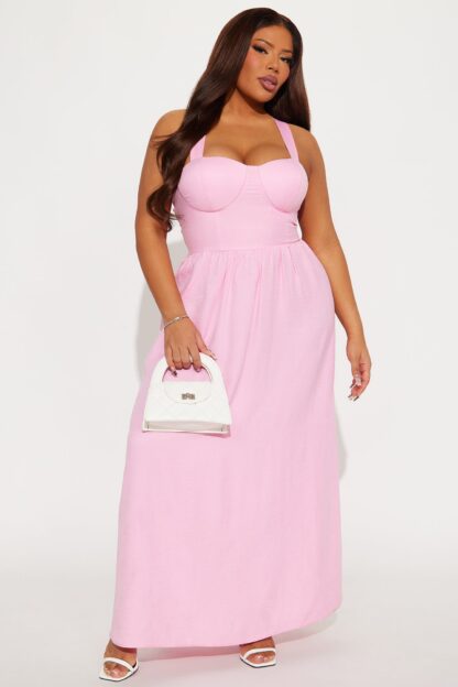 Vestido Largo Estilo Denim con Escote Corazón - Image 10
