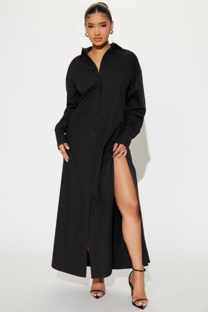 Vestido Camisero Oversized En Algodón 100%